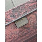 Dior Women CD Large Book Tote Pink Gray Toile De Jouy Sauvage Embroidery - Imagen 11