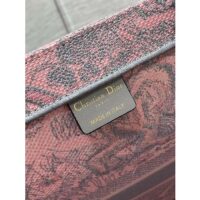 Dior Women CD Large Book Tote Pink Gray Toile De Jouy Sauvage Embroidery (3)