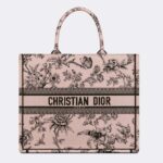 Dior Dam CD Stor Bokväska Puderrosa Dior Jardin Botanique Broderi
