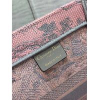 Dior Women CD Medium Book Tote Pink Gray Toile De Jouy Sauvage Embroidery (2)