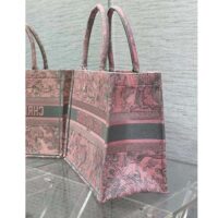 Dior Women CD Medium Book Tote Pink Gray Toile De Jouy Sauvage Embroidery (2)