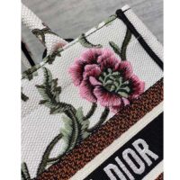 Dior Women CD Medium Book Tote White Multicolor Dior Petites Fleurs Embroidery (2)