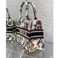 Dior Women CD Medium Book Tote White Multicolor Dior Petites Fleurs Embroidery (2)