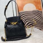 Dior Women CD Medium C'est Dior Bag Black CD-Embossed Calfskin - Imagen 2