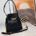 Dior Women CD Medium C'est Dior Bag Black CD-Embossed Calfskin - Imagen 3