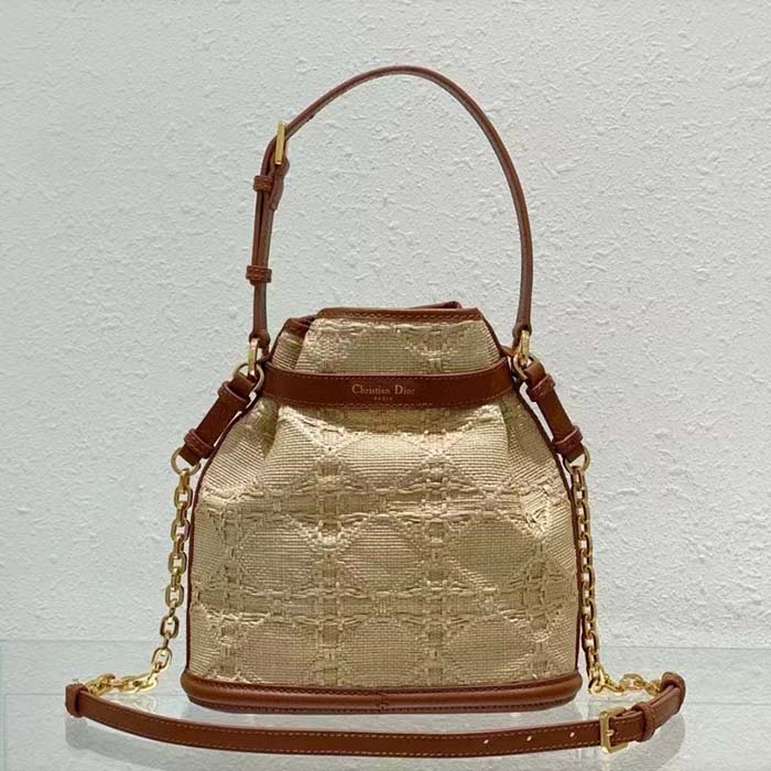 Dior Women CD Medium C’est Dior Bag Natural Cannage Raffia