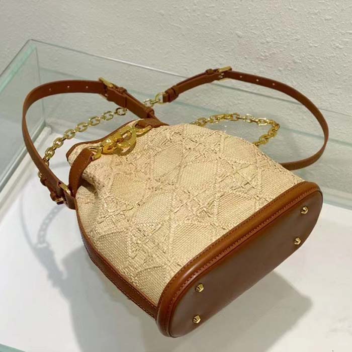 Dior Women CD Medium C’est Dior Bag Natural Cannage Raffia
