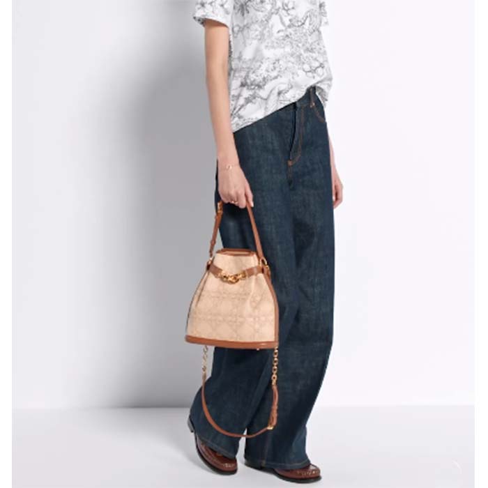Dior Women CD Medium C’est Dior Bag Natural Cannage Raffia