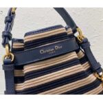 Dior Women CD Medium C'est Dior Bag Natural Denim Blue Marinière Raffia – Bild 9