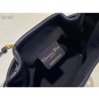 Dior Women CD Medium C’est Dior Bag Natural Denim Blue Marinière Raffia (5)