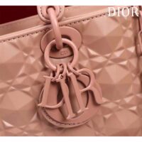 Dior Women CD Medium D-Joy Bag Rose Des Vents Cannage Calfskin Diamond Motif (8)