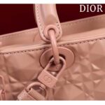 Dior Women CD Medium D-Joy Bag Rose Des Vents Cannage Calfskin Diamond Motif - Imagen 9