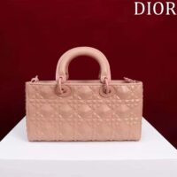 Dior Women CD Medium D-Joy Bag Rose Des Vents Cannage Calfskin Diamond Motif (8)