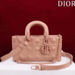 Dior Women CD Medium D-Joy Bag Rose Des Vents Cannage Calfskin Diamond Motif - Imagen 2