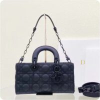 Dior Women CD Medium Lady D-Joy Bag Ultramatte Black Cannage Calfskin (6)