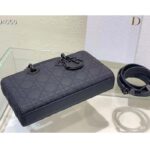 Dior Women CD Medium Lady D-Joy Bag Ultramatte Black Cannage Calfskin - Imagen 6