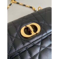 Dior Women CD Miss Caro Mini Bag Black Macrocannage Lambskin (6)