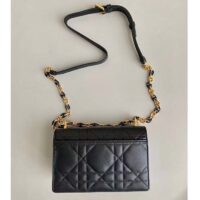 Dior Women CD Miss Caro Mini Bag Black Macrocannage Lambskin (6)
