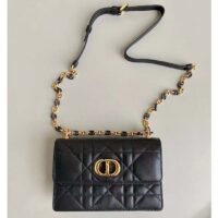 Dior Women CD Miss Caro Mini Bag Black Macrocannage Lambskin (6)