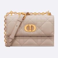 Dior Women CD Miss Caro Mini Bag Caramel Beige Macrocannage Lambskin (4)