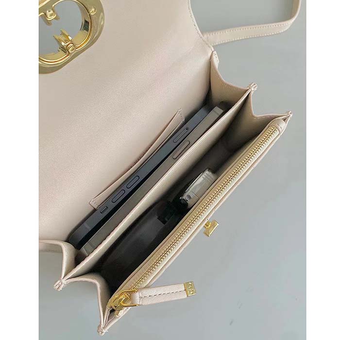 Dior Women CD Miss Caro Mini Bag Caramel Beige Macrocannage Lambskin