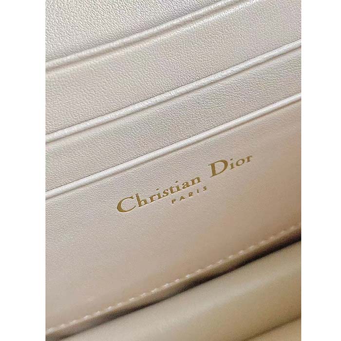 Dior Women CD Miss Caro Mini Bag Caramel Beige Macrocannage Lambskin