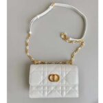 Dior Women CD Miss Caro Mini Bag Latte Macrocannage Lambskin - Image 3