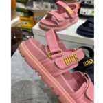 Dior Women CD Shoes DiorAct Sandal Pink Lambskin Gold-Finish Metal Signature - Image 7