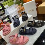 Dior Women CD Shoes DiorAct Sandal Pink Lambskin Gold-Finish Metal Signature - Image 10