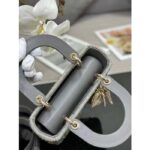 Dior Women CD Small Lady Dior Bag Gray Smooth Calfskin Satin Bead Embroidery - Image 6