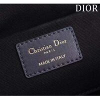 Dior Women Medium CD Signature Vanity Case Blue Oblique Jacquard Leather Handle (9)