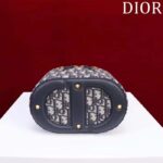 Dior Women Medium CD Signature Vanity Case Blue Oblique Jacquard Leather Handle - immagine 5