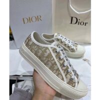 Dior Women Shoes CD Walk’N’Dior Platform Sneaker Gold-Tone Oblique Cotton Metallic Thread Embroidery (2)