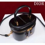 Dior Women Small CD Signature Vanity Case Black Calfskin Embossed Leather Handle - Image 7