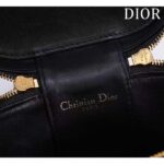 Dior Women Small CD Signature Vanity Case Black Calfskin Embossed Leather Handle - Image 8