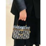 Dior Women Small CD Signature Vanity Case Blue Oblique Jacquard Leather Handle - immagine 11