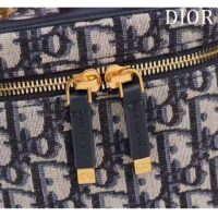 Dior Women Small CD Signature Vanity Case Blue Oblique Jacquard Leather Handle (8)