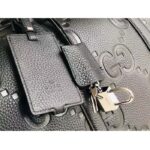 Gucci GG Unisex Jumbo GG Small Duffle Bag Black Leather Zip Closure - Imagen 7