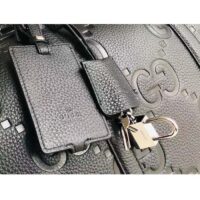 Gucci GG Unisex Jumbo GG Small Duffle Bag Black Leather Zip Closure (7)