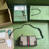 Gucci GG Unisex Ophidia GG Messenger Bag Beige Ebony GG Supreme Canvas (11)
