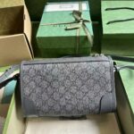 Gucci GG Unisex Ophidia GG Messenger Bag Grey Black GG Supreme Canvas – Image 4