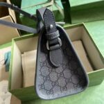 Gucci GG Unisex Ophidia GG Messenger Bag Grey Black GG Supreme Canvas – Image 5