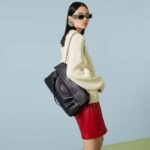 Gucci Unisex Blondie Medium Tote Bag Black Leather Round Interlocking G - immagine 12