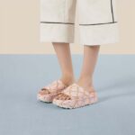 Gucci Unisex GG Animal Print Rubber Slide Sandal Pink Embossed Interlocking G Low Heel - Image 10
