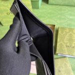 Gucci Unisex GG Bi-Fold Wallet Horsebit Black Leather Moiré Lining - Imagen 8