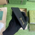 Gucci Unisex GG Card Case Horsebit Wallet Black Leather 4 Card Slots – Bild 7