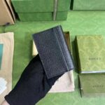 Gucci Unisex GG Card Case Horsebit Wallet Black Leather Four Card Slots - immagine 9