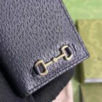 Gucci Unisex GG Card Case Horsebit Wallet Black Leather Four Card Slots - immagine 5