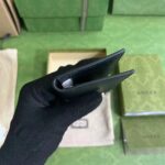 Gucci Unisex GG Card Case Horsebit Wallet Black Leather Four Card Slots - immagine 10