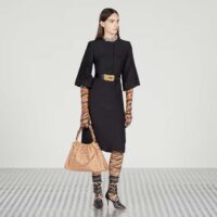 Gucci Unisex GG Deco Medium Tote Bag Rose Beige Quilted Leather Interlocking G (9)